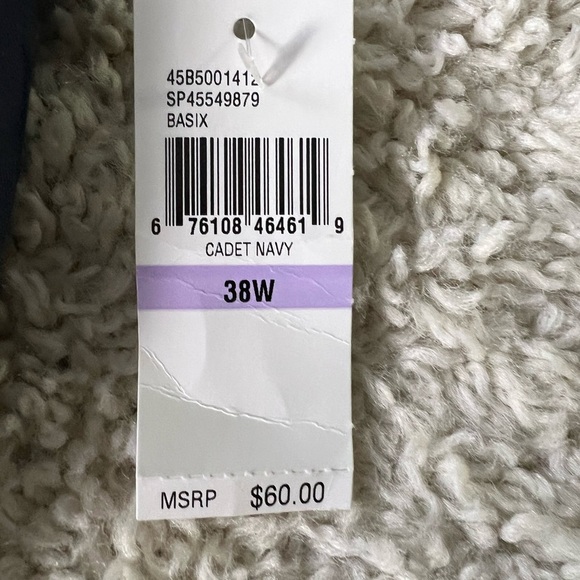 Men's 38 Navy Blue Flat front Stretch Izod Shorts NWT - Picture 5 of 5